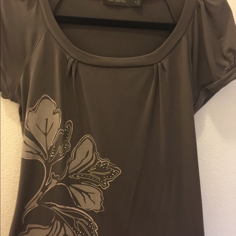 Brown with tan flowers and sparkle embellishment